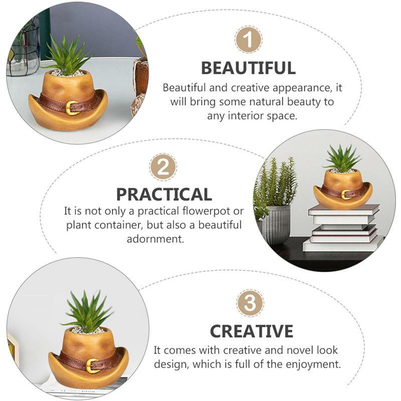 Jardinière de chapeau de Cowboy occidental, Pot de plante créatif, jolie jardinière succulente pour décor