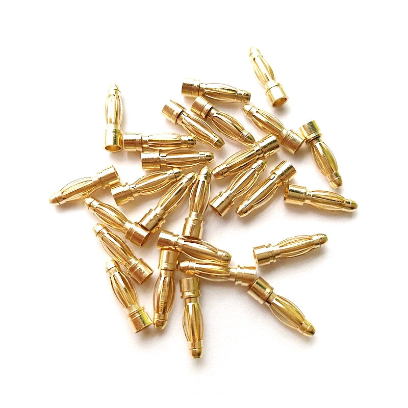 Conector Banana de bala dorada para ESC Lipo RC, enchufes de batería, 40 unids/lote, 2,0mm, 3,0mm, 3,5mm, 4,0mm, 5,5mm, 6,0mm, 20 pares