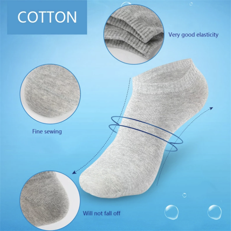 Calcetines invisibles de algodón para hombre, medias náuticas transpirables e informales de alta calidad, para negocios, talla grande 38-48, 5 pares