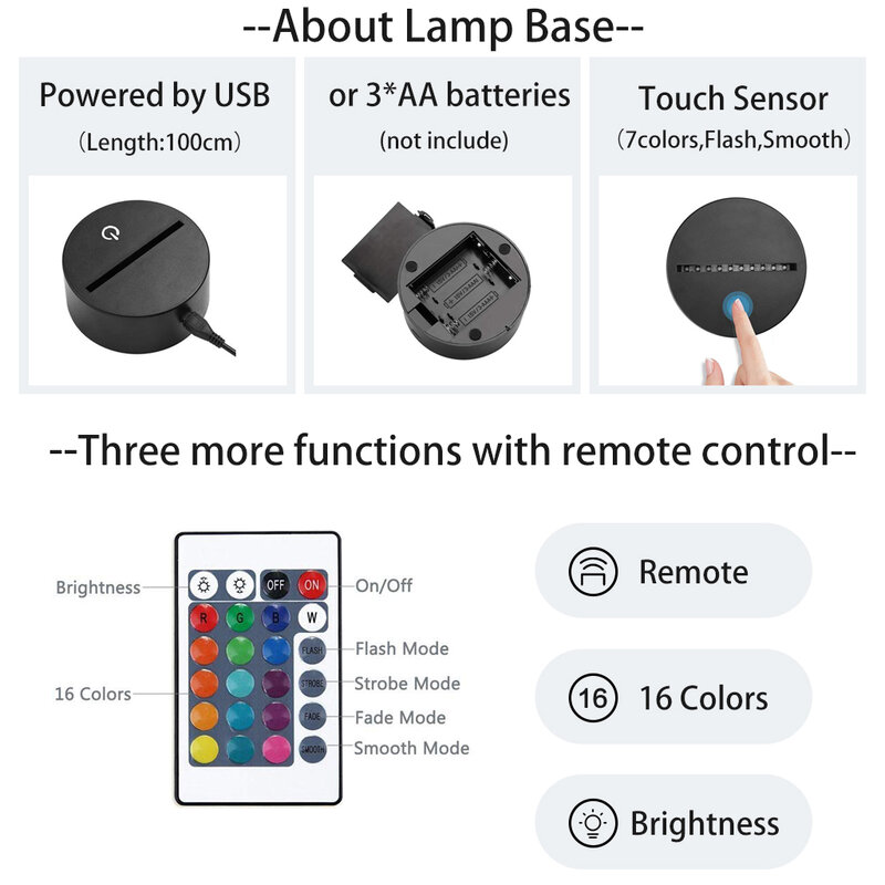 Lâmpada de luz noturna led jagermeister 16 cores mudando sensor de toque usb e alimentado por bateria para abajur de mesa de bar