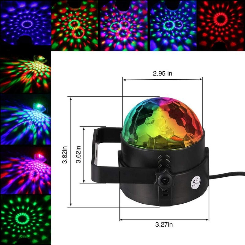 ZK30 صغيرة ملونة الصوت المنشط ديسكو الكرة مصابيح حفلات للرقص هدية الكريسماس KTV بار عيد RGB جهاز عرض ليزر