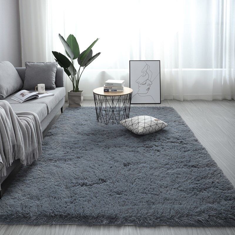 Nordic fluffy carpet rugs for bedroom/living room rectangle Large size plush anti-slip soft carpet white pink red 13 colors