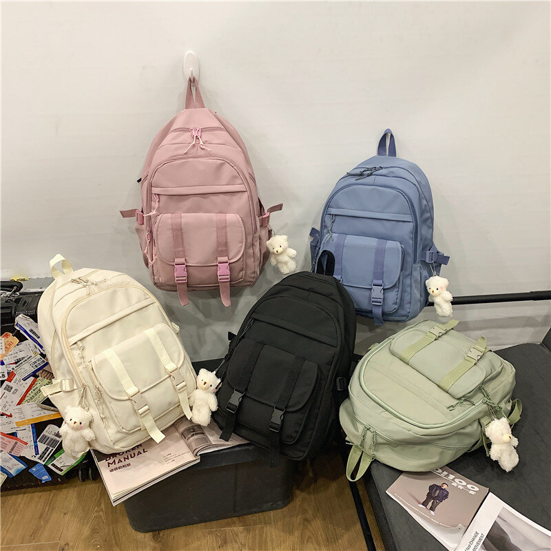 Duże torby do liceum dla kobiet plecaki dla nastolatek Nylon tornister Student Bookbag kobieta dorywczo College wiatr 2021