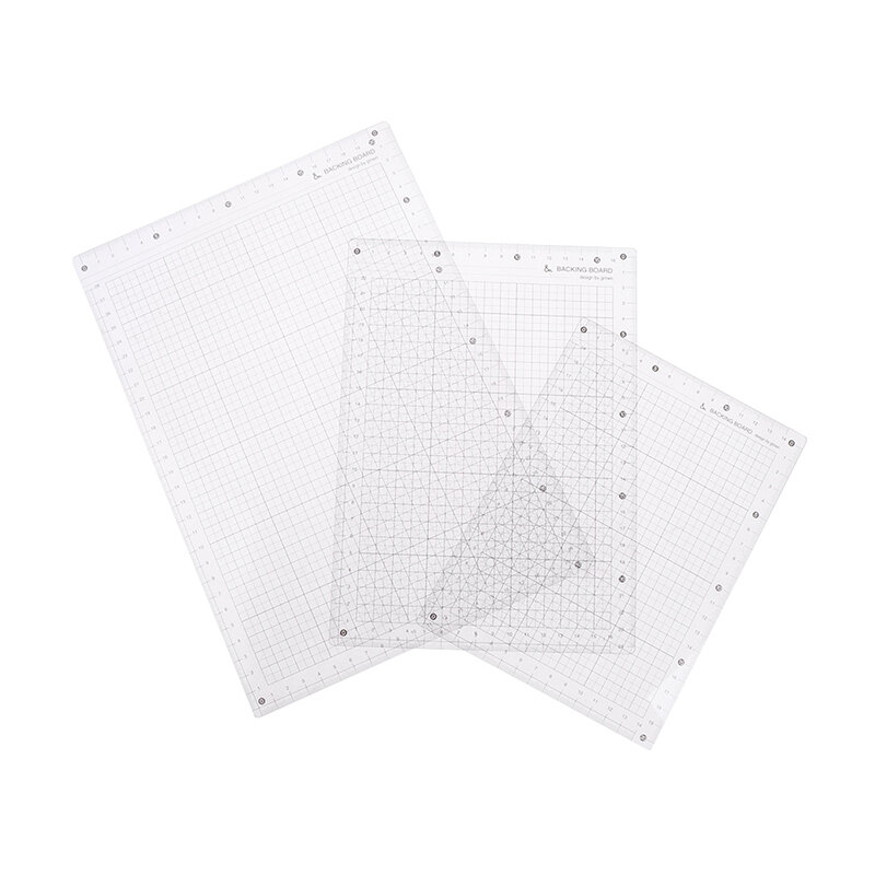A4 B5 A5 PVC 학생 쓰기 데스크 패드 투명 눈금자 보드 Supplie 측정