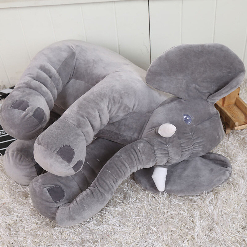 Elefante de juguete de felpa de tamaño grande para niños, peluches infantiles de dibujos animados, cojín infantil para dormir, almohada con figura de animal para bebé