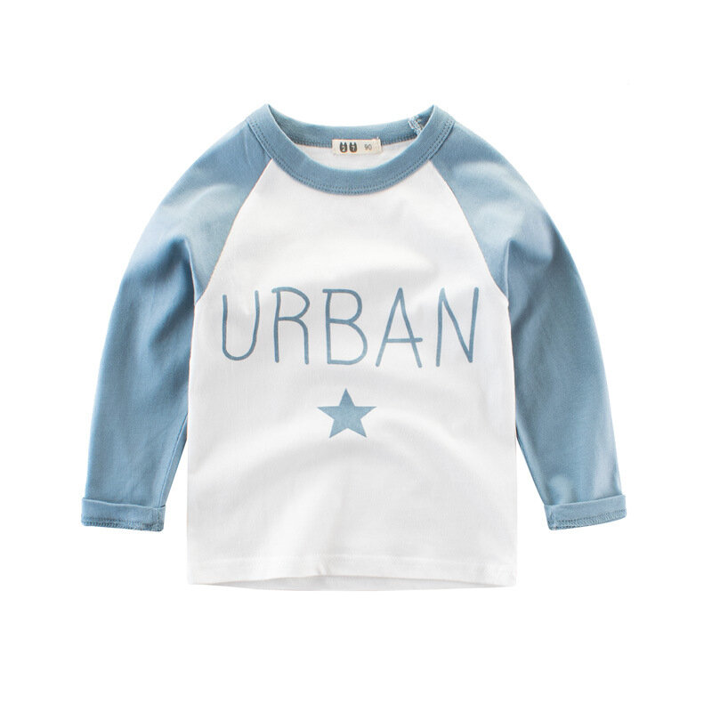 Camiseta de manga larga para niños y niñas, ropa estampada de algodón para bebés, ropa con letras, 2 a 8 años