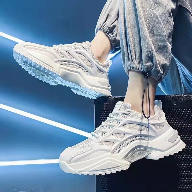 Sapatos masculinos 2021 nova versão coreana da tendência do verão malha respirável esportes e lazer tênis de corrida caminhadas sapatos de pesca