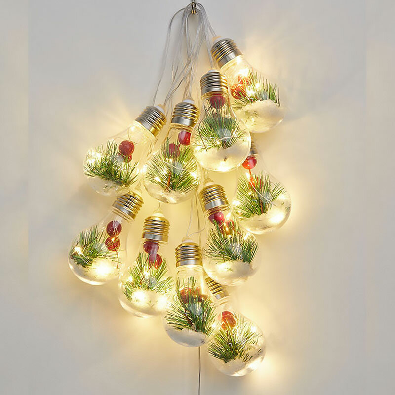 LED Lamp String Christmas Decorative Lamp Outdoor Festival Color Lamp Christmas Bulb Lamp String For Home Holiday Decoration