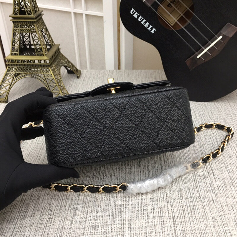 2021 couro high-end personalizado de alta qualidade clássico flip bag rhombus corrente pequeno couro perfumado caviar crossbody bolsa de ombro