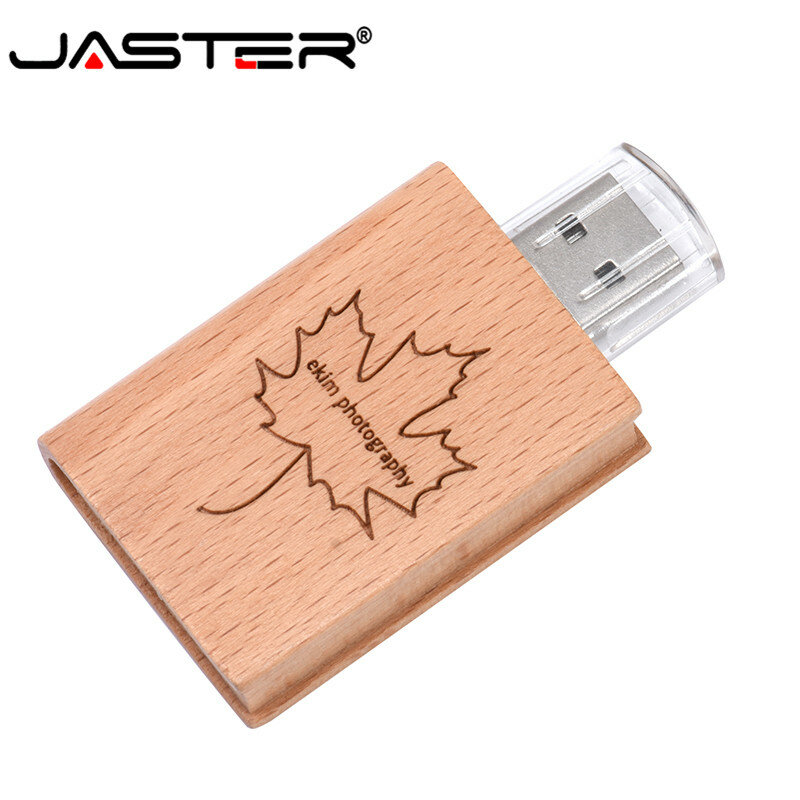 Jaster pendrive usb 2.0 de madeira, flash drive 4gb 8gb 16gb 32gb 64gb de memória, logotipo personalizado gratuitamente