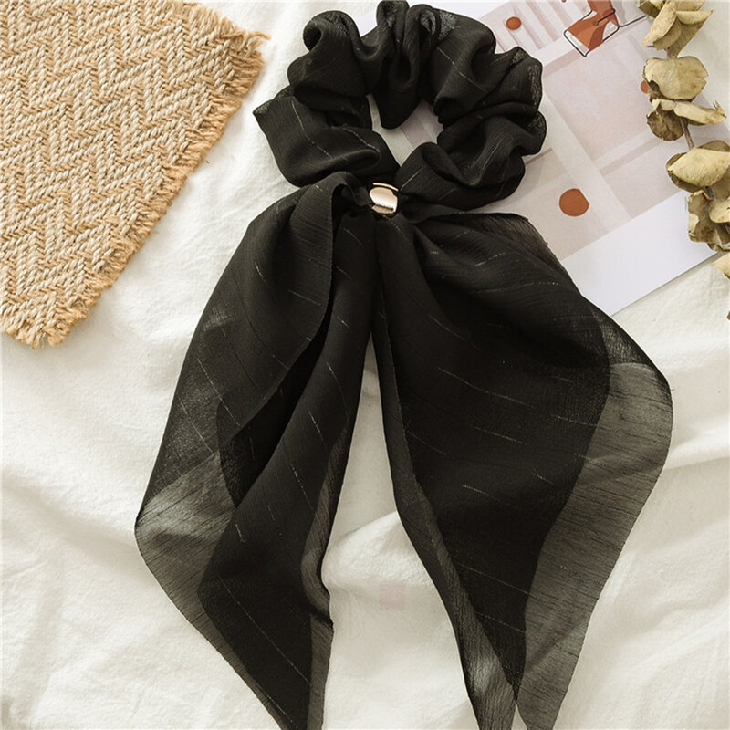 Bandeau élastique en tissu à pois pour femmes, chouchous solides, accessoires pour cheveux coréens, couvre-chef, 2021