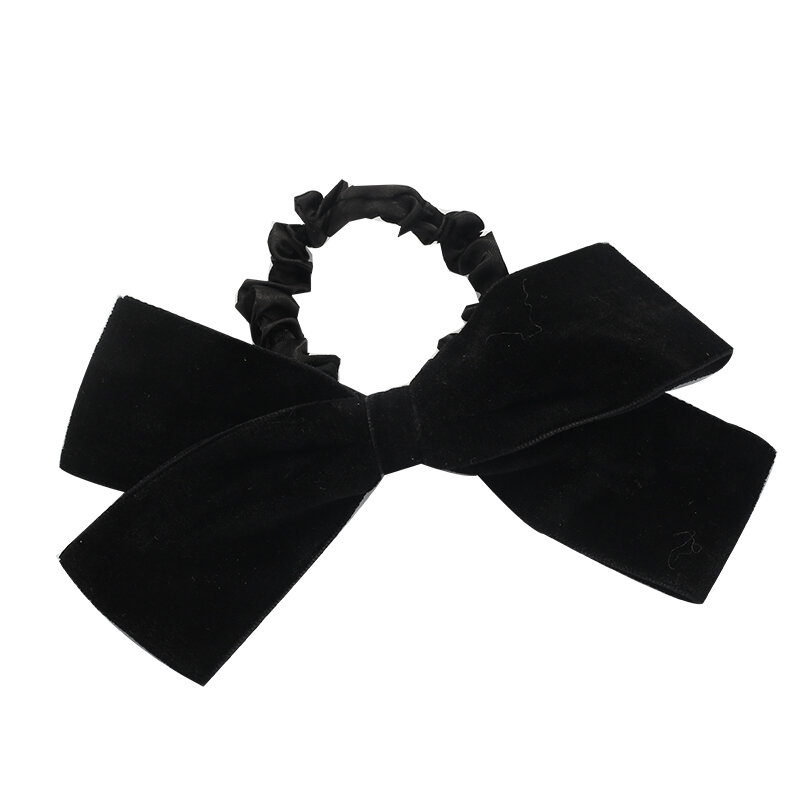 Internet Celebrity Ins Black Big Bow Hair Rope Simple Thick Head Rope Temperament Hair Band Korean Tie-up Hair Headwear for