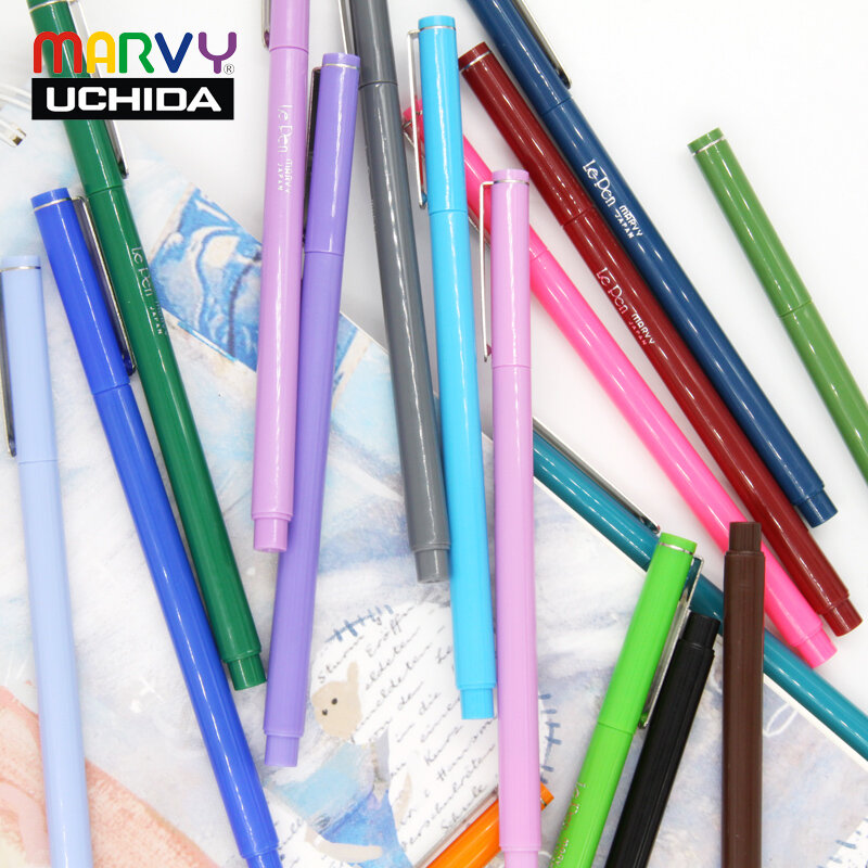 Marvy 4300 เข็มที่มีสีสันชุดปากกาน้ำหมึกอะนิเมะวาดภาพวาดปากกา Fine liner Pigma Art นักเรียนโรงเรียนสำนักงาน