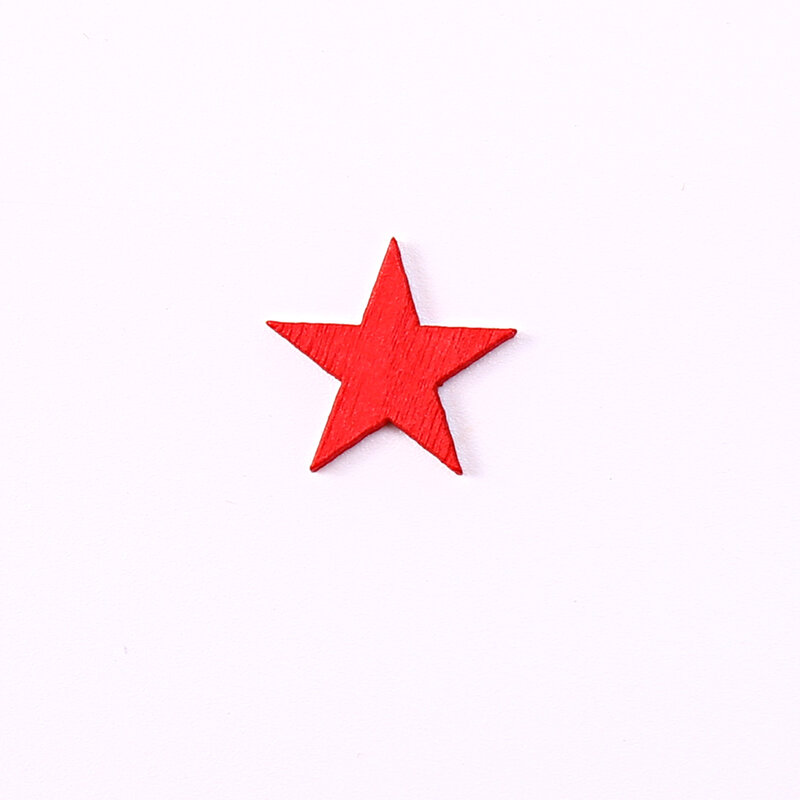 Tranches d'étoiles en bois rouges de 12mm/18mm, 100 pièces, artisanat de noël, bricolage, fabrication de cartes, Toppers pour Scrapbooking