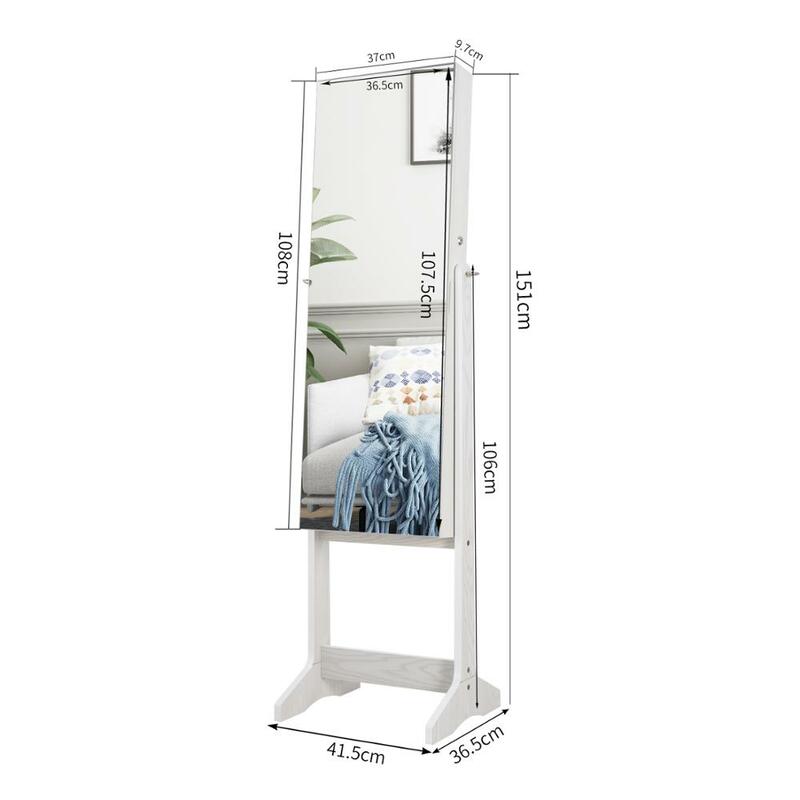 KingYee Full-length mirror bedroom multifunctional jewelry storage cabinet household full-length mirror wall-mounted fitting mod