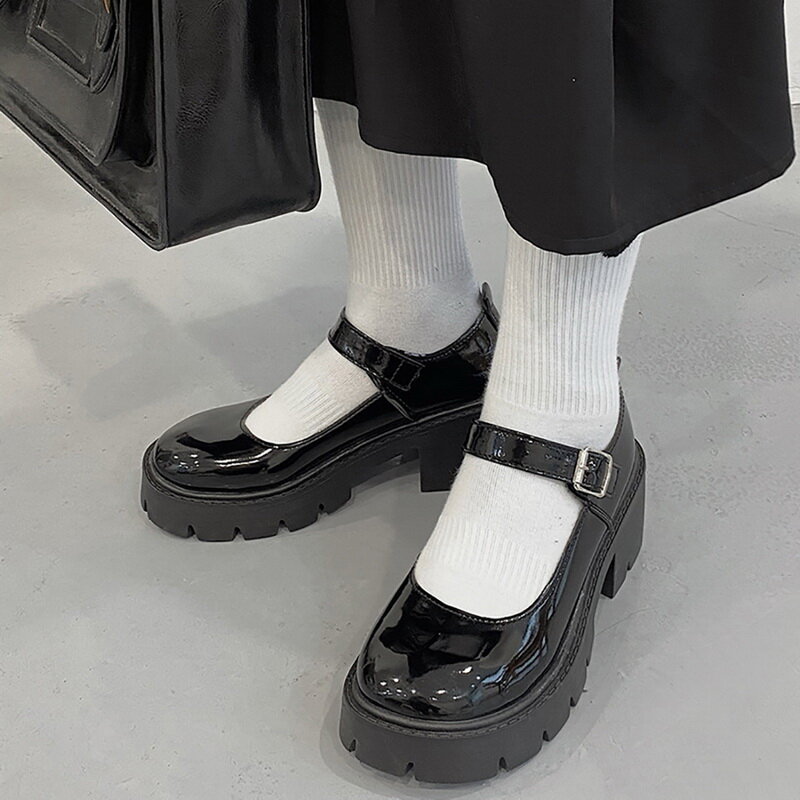 Nova mulher estilo japonês lolita sapatos femininos do vintage macio salto alto plataforma à prova dwaterproof água estudante universitário cosplay mary jane sapatos