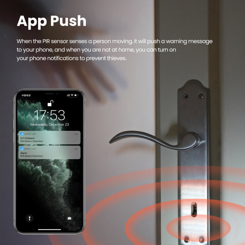 Tuya ZigBee-Sensor de movimiento humano para Smartlife, alarma de seguridad con Push-up, 1/10/20/50 Uds.
