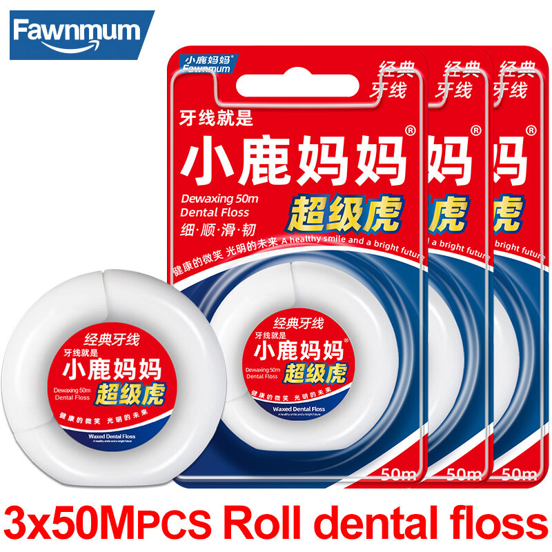 Fawnmum150m Paket Kombinasi Klasik Stik Benang Gigi Tusuk Gigi Pembersih Benang Gigi Sekali Pakai Bersih untuk Stik Kawat Gigi