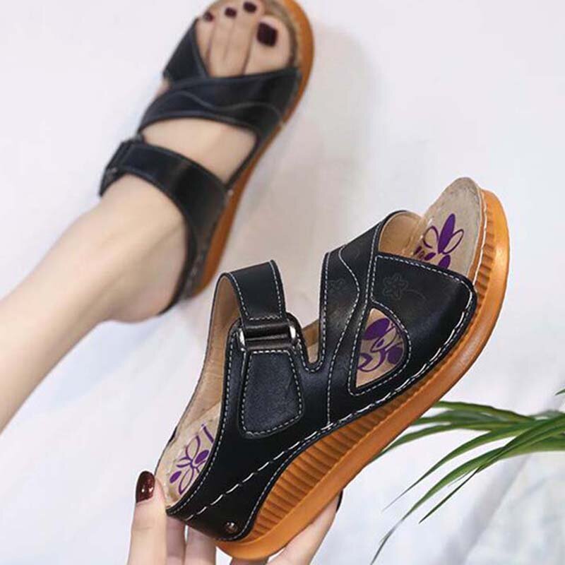 Sandalias para Mujer con plataforma cuña cómodas, zapatos de playa, calzado romano, a la moda