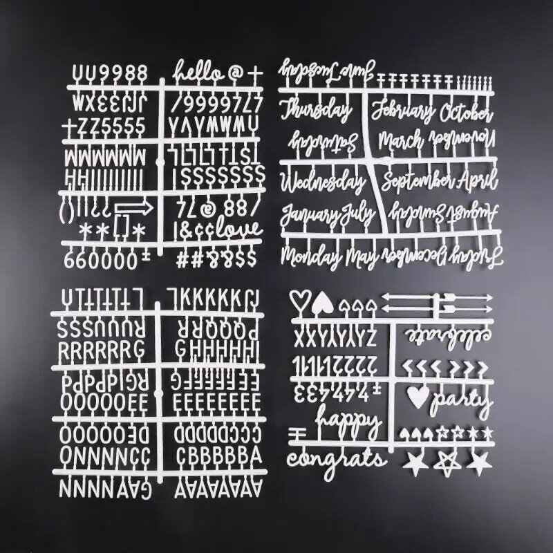 4 pçs/set caracteres para números de placa de letra de feltro para mutável carta placa de transporte da gota