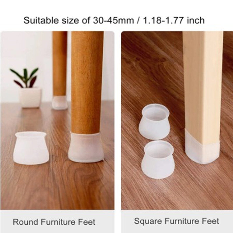Couvre-pieds de chaise de Table en Silicone, protection de sol, anti-rayures, couvre-pieds de meubles, antidérapants, 4/500 pièces
