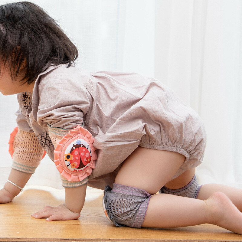 Bantalan Lutut Katun Bayi Pelindung Merangkak Balita Bayi Antilembap Musim Panas Bantalan Lulut Anak Aman Anti Selip Alat Pelindung Penghangat Kaki