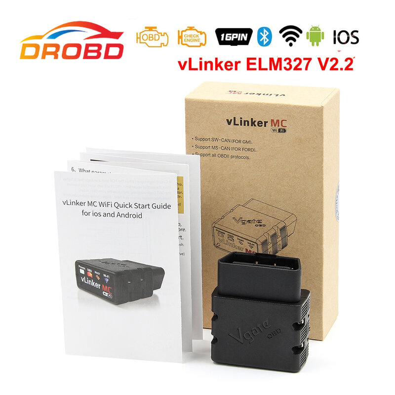 Vgate vLinker MC+ ELM327 V2.2 Bluetooth 4.0 WIFI Forscan OBD2 Scanner For Android/IOS Car Diagnostic Auto Tool PK OBDLINK ELM329