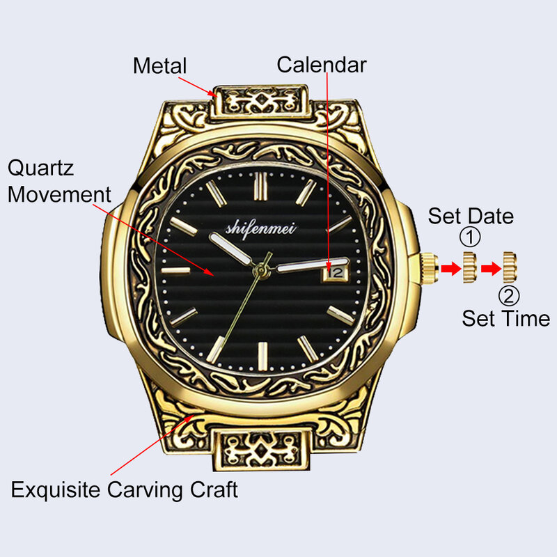 Shifenmei-relojes de cuarzo de acero inoxidable para hombre, reloj Masculino, militar, resistente al agua, 2020