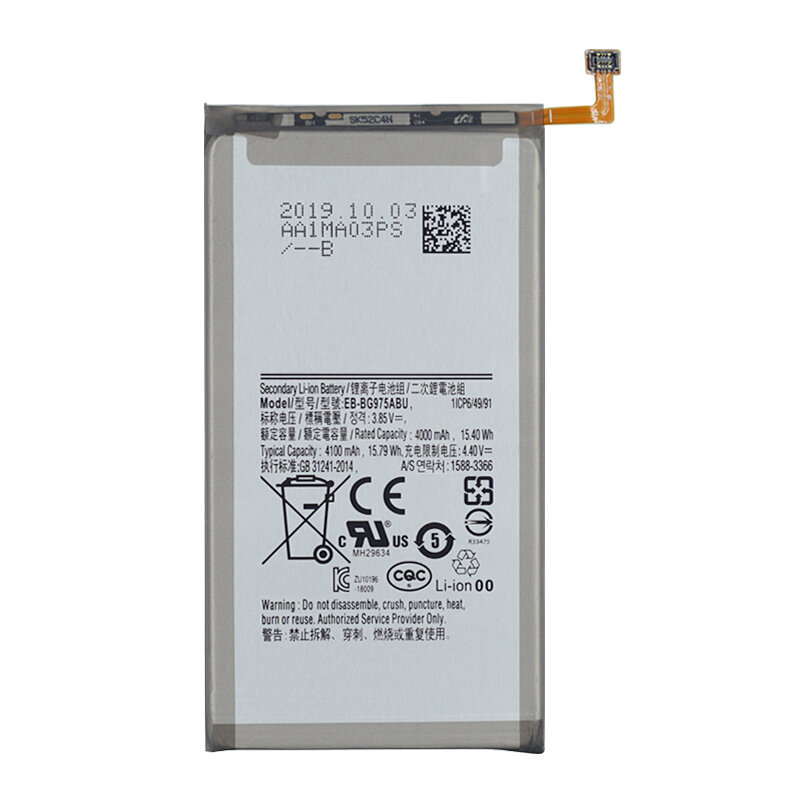 OHD Original de alta capacidad de la batería EB-BG975ABU para Samsung Galaxy S10 más S10 + SM-G975F/DS SM-G975U G975W G9750 4100mAh