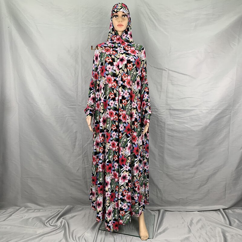 1 Pieces Set Hijab Kaftan Loose Prayer Abaya Islamic Prayer Clothes Muslim Female Long Dress Saudi Arabia Dubai Hooded dress