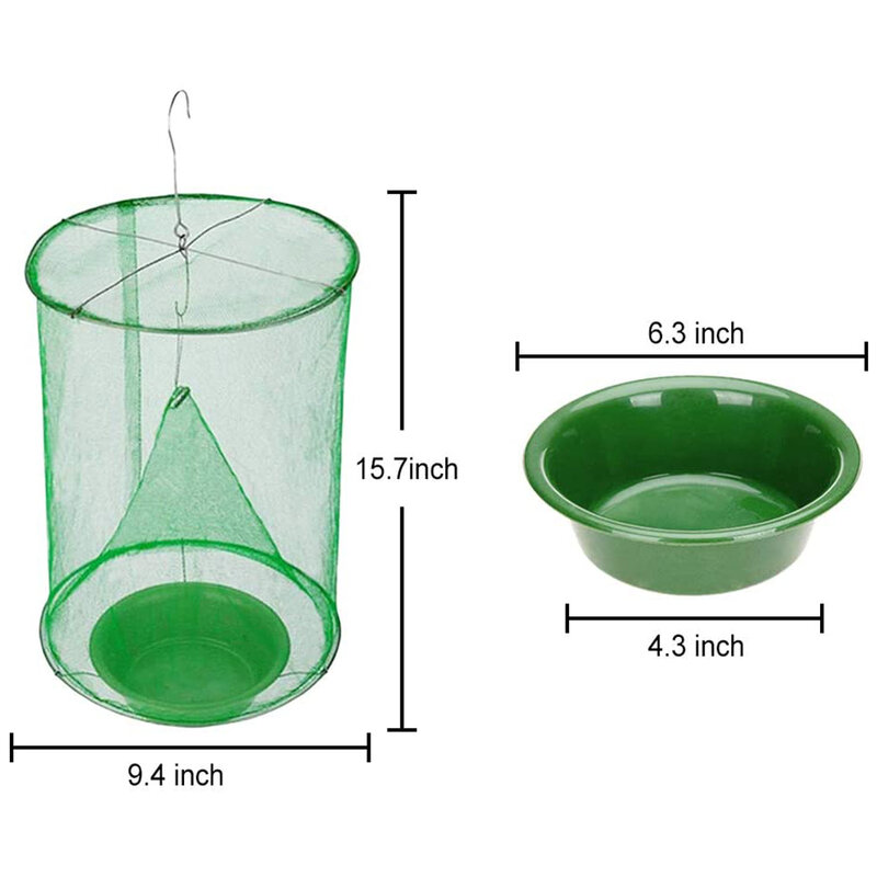 4pcs Outdoor Pest Control Fly Trap Reusable Hanging Folding Ranch Trap Catcher Flytrap Effect Eco-friendly and Safety Flytrap
