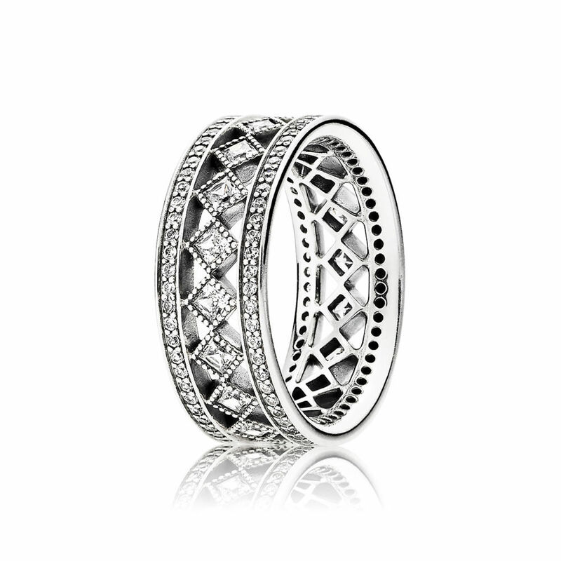 Cincin Warna Perak Klasik dengan Mahkota Daun Busur Kristal Pernikahan & Pesta Cincin Lebar untuk Perhiasan Pesta Wanita