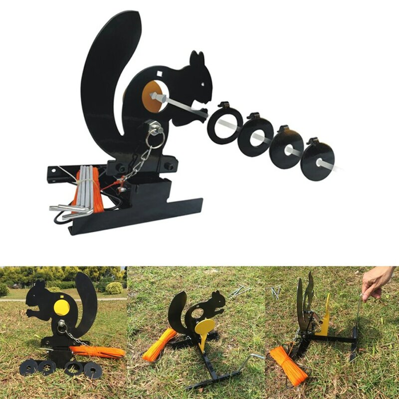 Pull Rope Reset Squirrel Target Animal Silhouette Field Target for Shooting Accessories