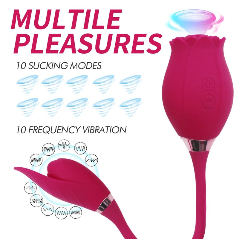 Rose Clitoral Sucking Licking Vibrator for Women Clit Sucker G Spot Stimulator Female Masturbator Erotic Sex Toy for Couple Man