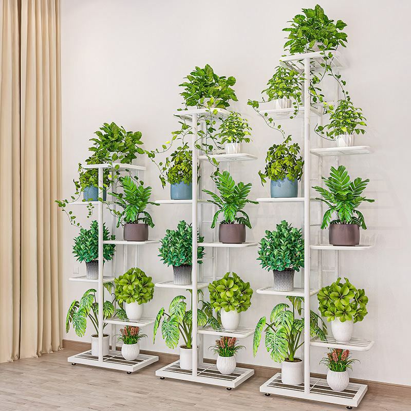 Suporte de ferro para plantas, 6/camadas, estante organizadora de vasos de flores, para jardim, sala de estar, varanda, armazenamento