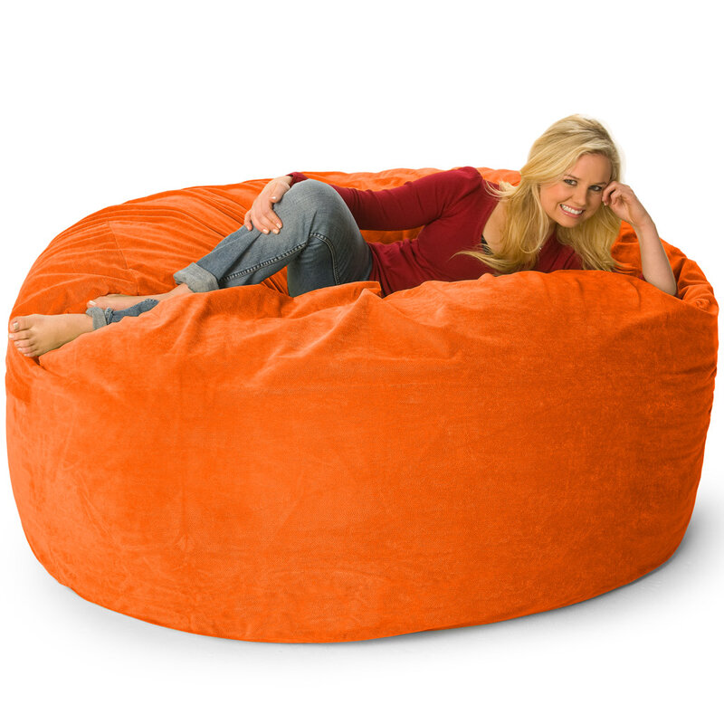 Capa de cama redonda macia gigante, xxg, bolsa de feijão de microcamurça para móveis da sala de estar, dropshipping