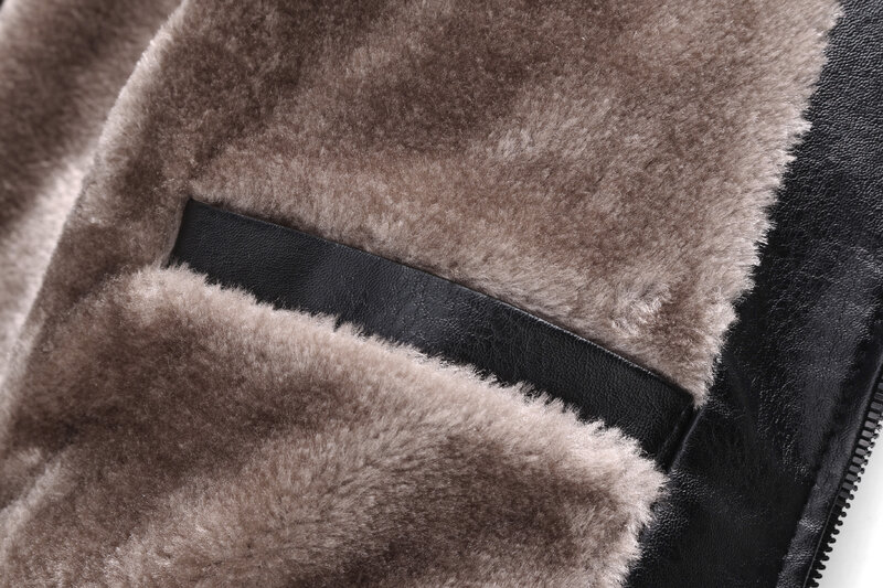 ChangNiu 2019 modne skórzane kurtki dla mężczyzn czarny solidny pełny rękaw zamek jesień zima ciepłe PU skóra Faux futro wewnątrz