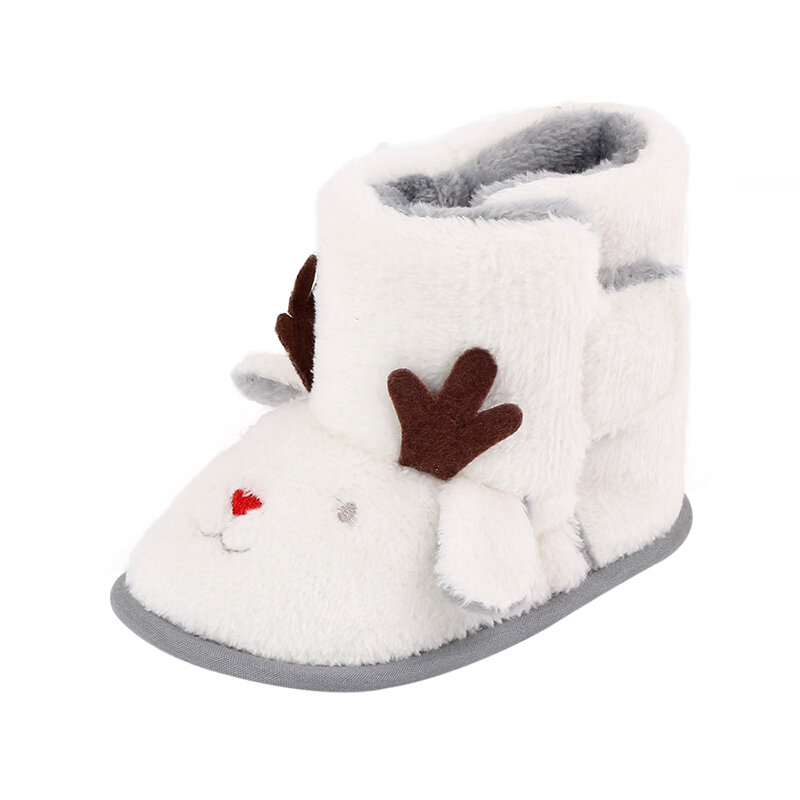 Weixinbuy Neugeborenen Baby Mädchen Jungen Schnee Stiefel Weihnachten Winter Warme Baby Schuhe Feste Taste Plüsch Stiefeletten 0-18M