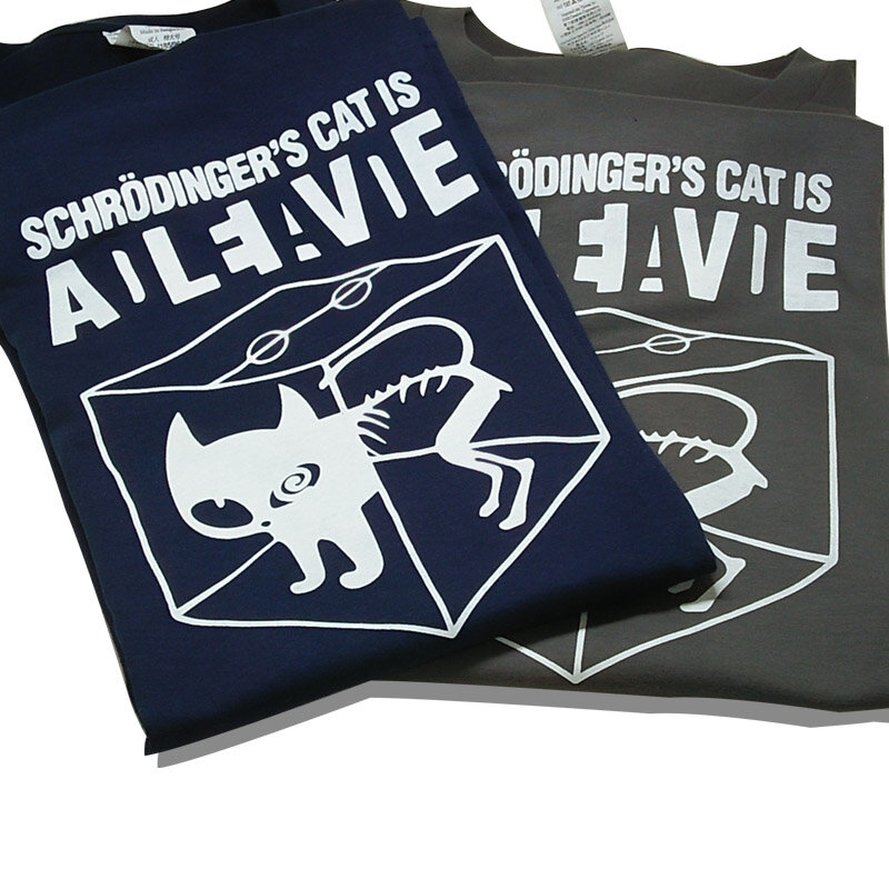 Camiseta para hombre Camiseta de algodón de alta calidad con estampado de gato Schrodinger camiseta de manga corta para hombre camiseta informal para hombres con estampado de Big Bang Theory Navy 