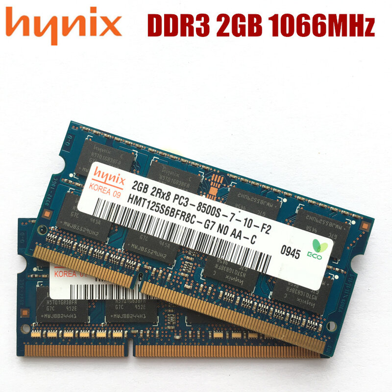Hynix chipset-módulo de memória ddr3, 1gb 2gb 4gb 8500s, pc3 1g 2g 4g 1066mhz, sodimm ram para notebook