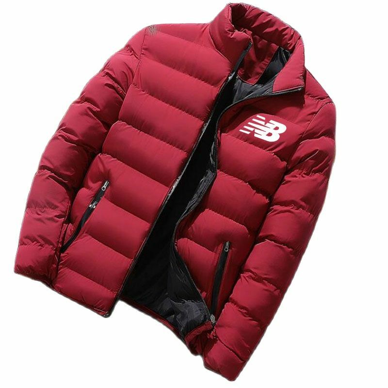 2021 New Custom Made Spliced NB Man Down Jacket Cardigan Tops Winter Warm Thicken Men Zipper Hoodie Selling