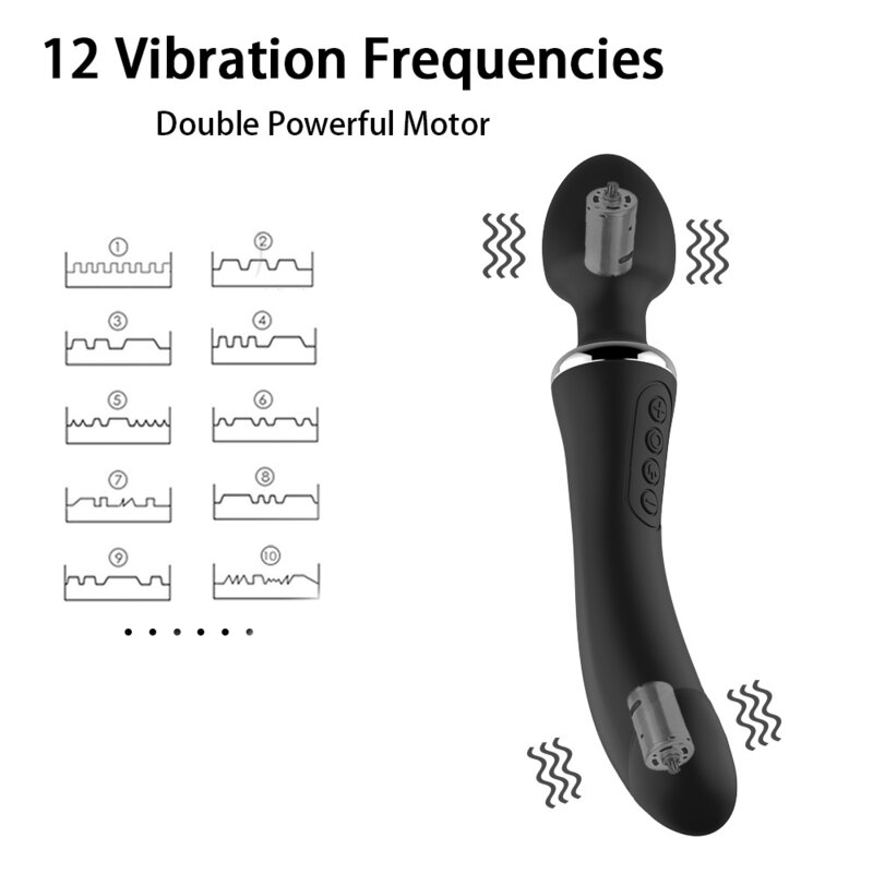 Vibrator Pemanas Av Wand Pemijat Vibrator Tahan Air Dildo Lembut Vibrator G Spot Klitoris Stimulator Mainan Seks Dewasa untuk Wanita