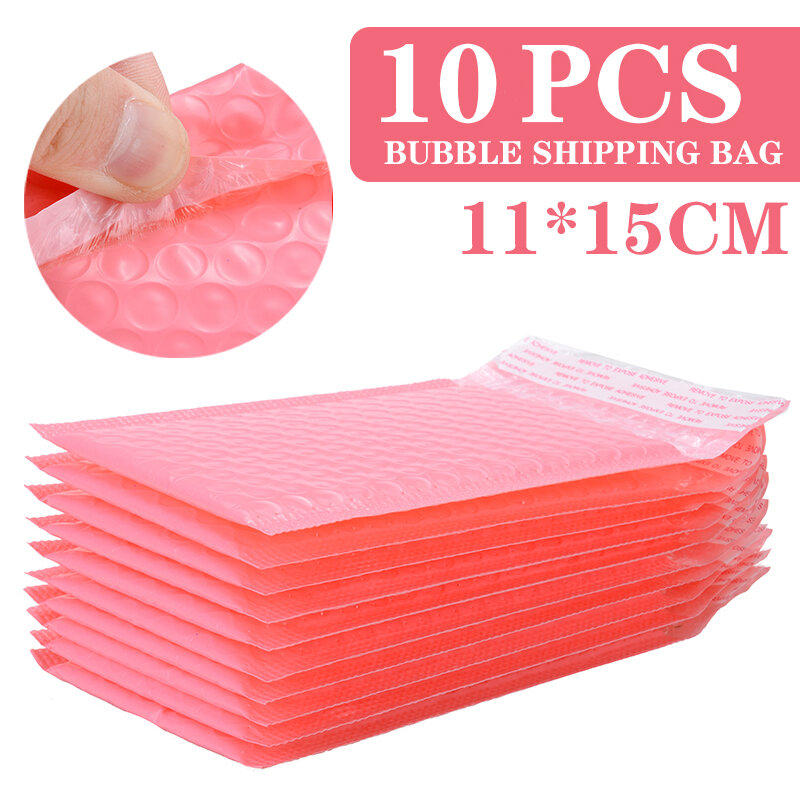 10pcs Rosa Plástico Bolha Mailer Envio Envelope Almofadado Envelopes de correio Saco de Embalagem Para Embalagem de Presente