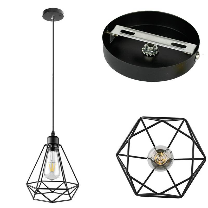Nordic moderno luzes pingente de ferro preto retro loft gaiola pirâmide lâmpada pingente americano industrial metal pendurado lâmpadas