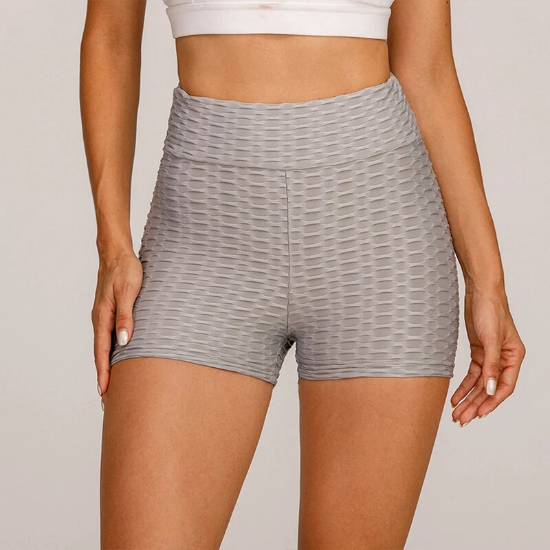 Pantalones cortos de Yoga Sexy para mujer, Shorts básicos de algodón de talla grande, ajustados, elásticos, arrugados