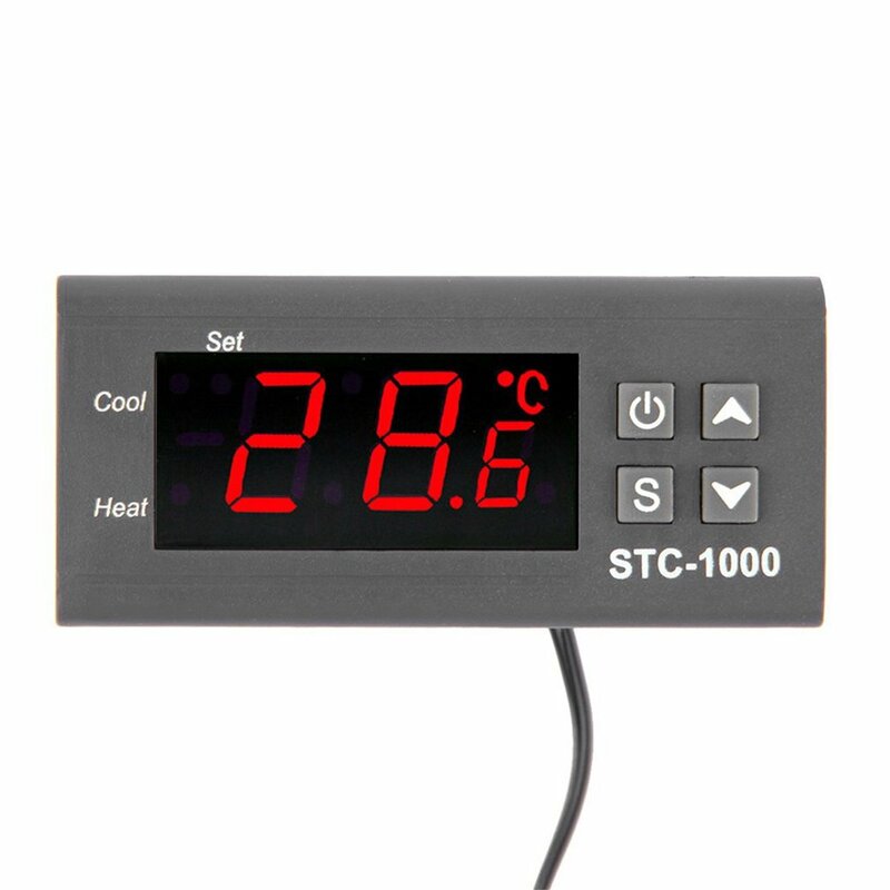 Pengatur Suhu Digital Termostat Termoregulasi Inkubator Relay LED 10A Pendinginan Pemanasan STC-1000 STC 1000 12V 24V 220V