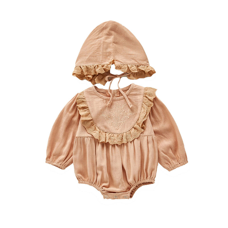 Yg – vêtements pour enfants de marque, combinaison d'escalade Triangle pour bébé, vêtements de princesse occidentale en lin à manches longues + chapeau, ensemble deux pièces, 2021
