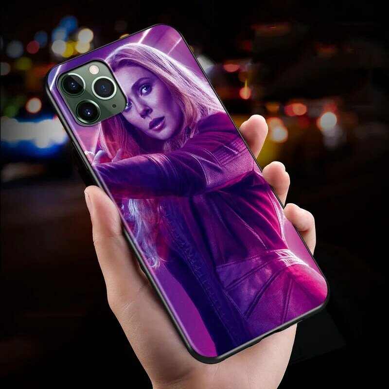 Wanda the Scarlet Witch Marvel For Apple iPhone 12 11 XS Pro Max Mini XR X 8 7 6 6S Plus 5 SE 2020 Black Cover Phone Soft Case