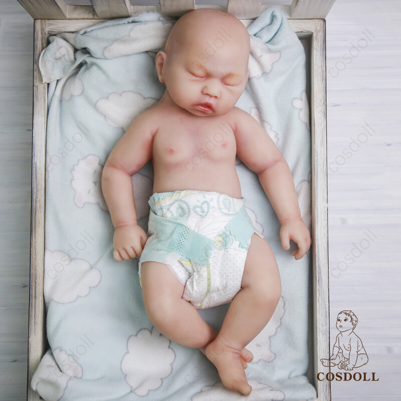 47cm reborn boneca unpainted silicone completo 2650g sólido inacabado bebe menina bebê recém-nascido da criança macio real para escritor diy artesanato