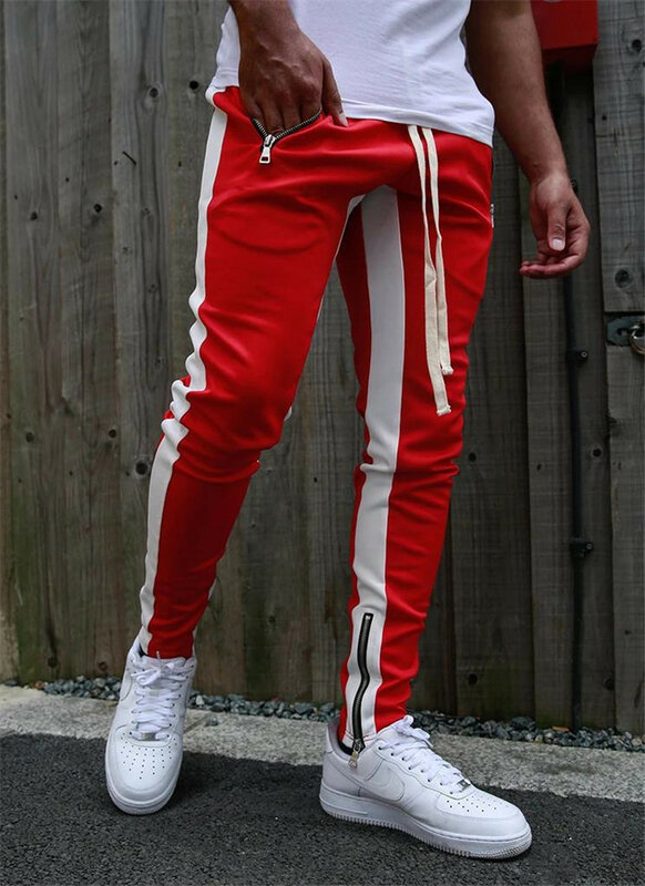 Streetwear calças de jogging calças esportivas masculinas calças de jogging moletom de algodão calças esportivas fino ajuste calças de fitness